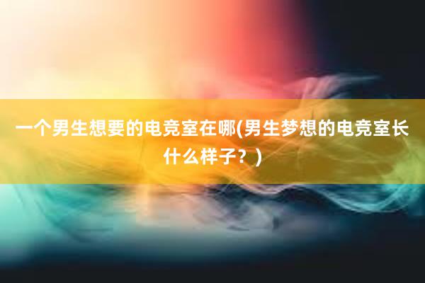 一个男生想要的电竞室在哪(男生梦想的电竞室长什么样子？)