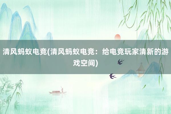 清风蚂蚁电竞(清风蚂蚁电竞：给电竞玩家清新的游戏空间)