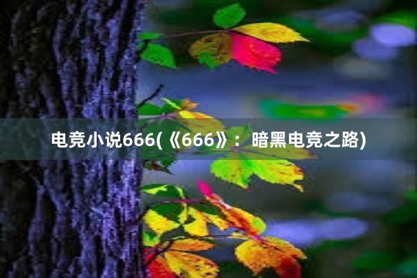 电竞小说666(《666》：暗黑电竞之路)