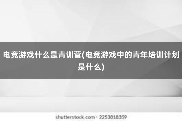 电竞游戏什么是青训营(电竞游戏中的青年培训计划是什么)