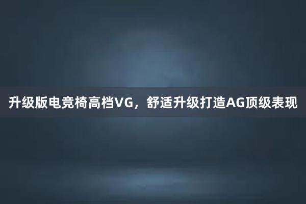 升级版电竞椅高档VG，舒适升级打造AG顶级表现