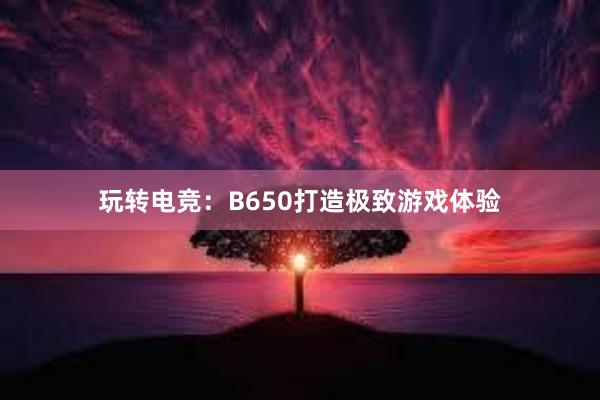 玩转电竞：B650打造极致游戏体验