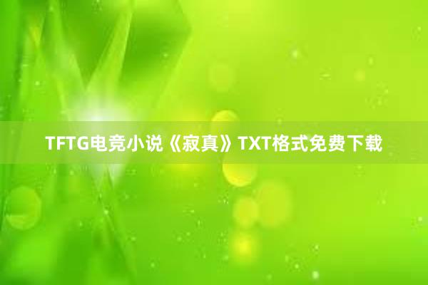 TFTG电竞小说《寂真》TXT格式免费下载