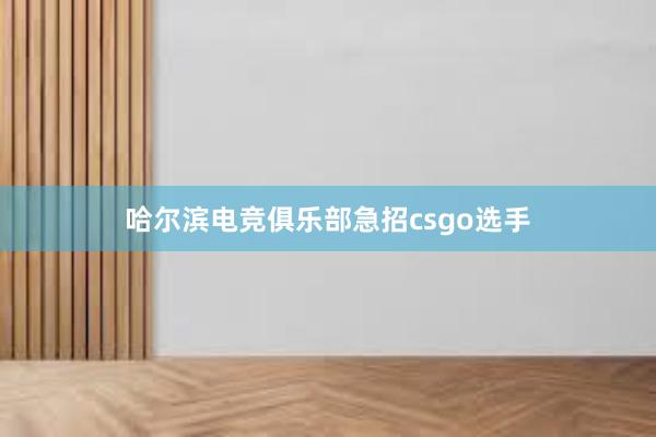 哈尔滨电竞俱乐部急招csgo选手