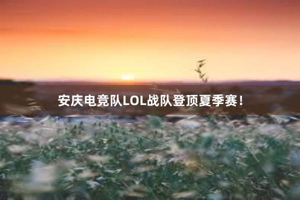 安庆电竞队LOL战队登顶夏季赛！