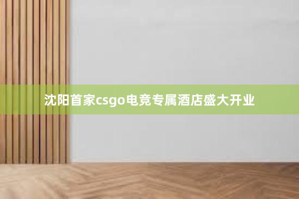 沈阳首家csgo电竞专属酒店盛大开业