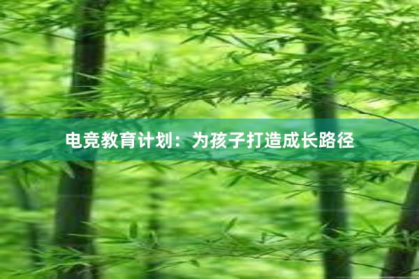 电竞教育计划：为孩子打造成长路径