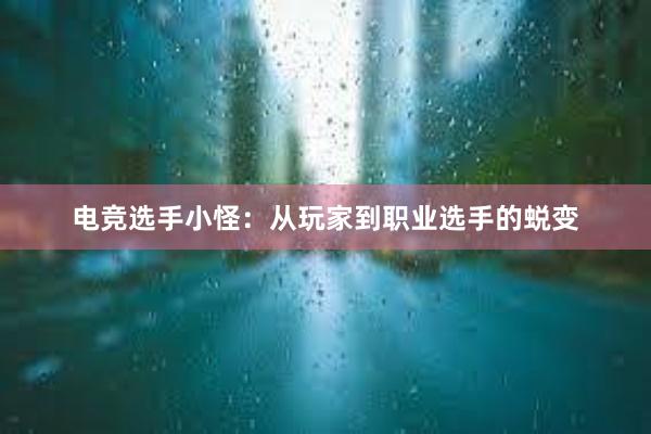 电竞选手小怪：从玩家到职业选手的蜕变