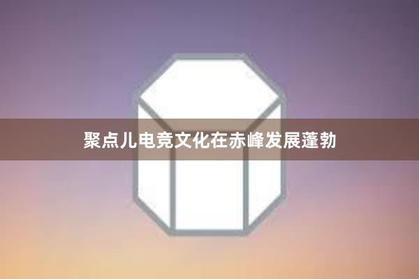 聚点儿电竞文化在赤峰发展蓬勃